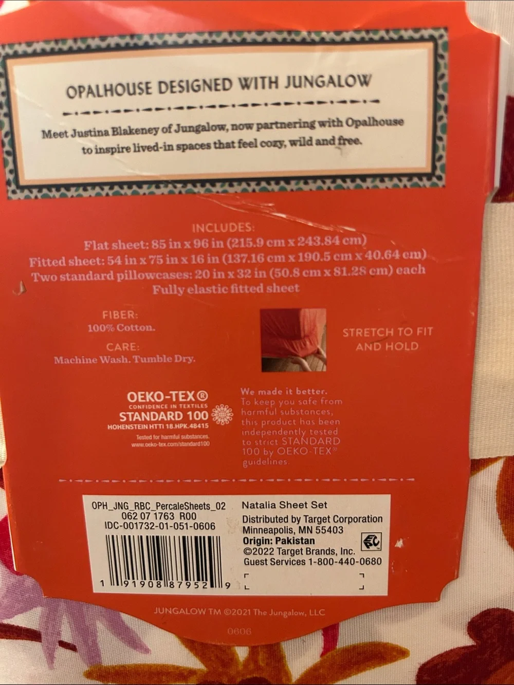 Opalhouse Floral Percale Sheet Set in Pink, Orange and Cream